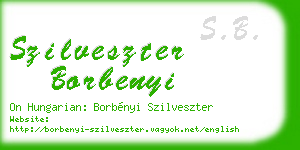 szilveszter borbenyi business card