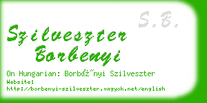 szilveszter borbenyi business card